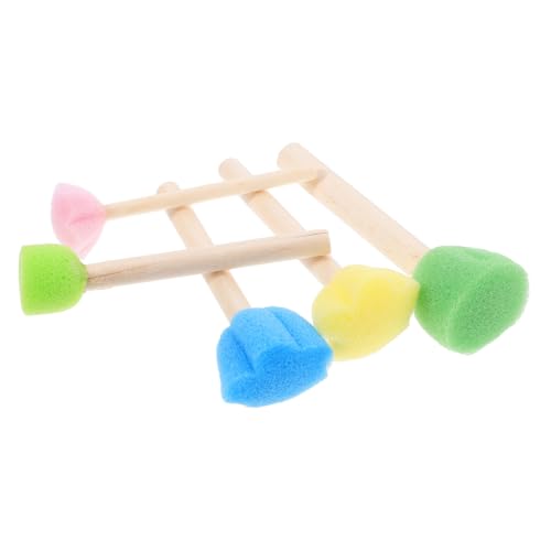Homoyoyo 5 Stück Teiliges Schwamm pinselset für Holzgriff Komfortabel und Leicht zu Halten Vielseitig Einsetzbar Aquarell Gouache malerei für Schule Kunstunterricht und Kreative Homoyoyo 5 Stück Teiliges Schwamm pinselset für Holzgriff Komfortabel und Leicht zu Halten Vielseitig Einsetzbar Aquarell Gouache malerei für Schule Kunstunterricht und Kreative von Homoyoyo