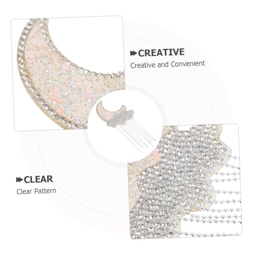 Homoyoyo 5 Stück Teiliges Selbstklebende Mond und Wolken Patches mit Quaste Glitzernde Strass Applikationen für DIY Kleidung Taschen Schuhe und Handyhüllen Hitzebeständige Vielseitige von Homoyoyo