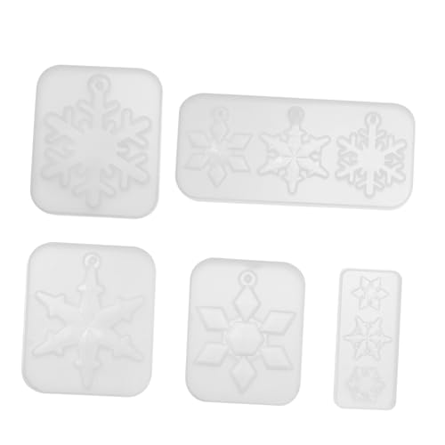 Homoyoyo 5 Stück Teiliges Silikon schneeflocken formenset für Epoxidharz Vielseitige DIY Schmuck Anhänger Gießformen Antihaftbeschichtet Leicht zu Reinigen für Weihnachts von Homoyoyo