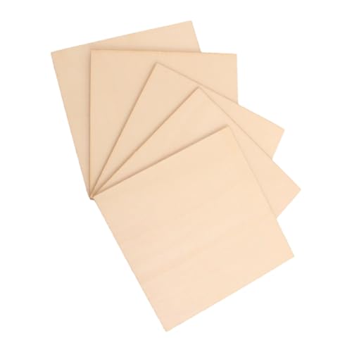 Homoyoyo 5 Stück Teiliges Unbehandelte Basswood Holzplatten Quadratische Sperrholzblätter für Diy Projekte Brandmalerei Malen und Modellbau von Homoyoyo