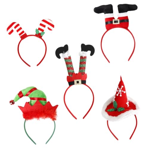 Homoyoyo 5 Stück Teiliges Weihnachts Party Haarreifen Niedliche Xmas Kopfbedeckungen Bequem und Rutschfest Leichte Kostüm Accessoires für Erwachsene und Festliche Deko für Weihnachtsfeier von Homoyoyo