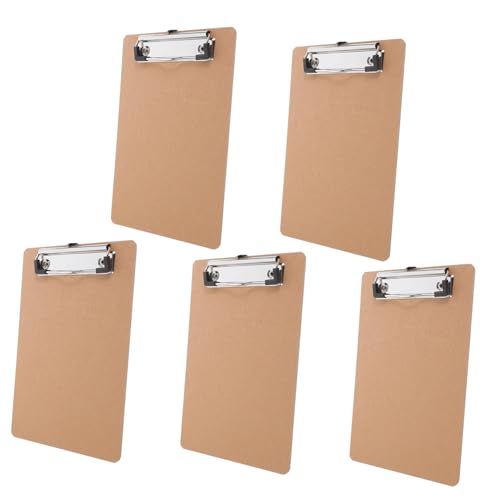 Homoyoyo 5 Stück Zwischenablage Unterstützt Pads Klemmbrett-folie Aluminium Klein Multi Clip Mini-klemmbretter Dünn Horizontal Tragbar Weiß Pflicht Brief Abdeckung Platte Falten Basic Holz von Homoyoyo