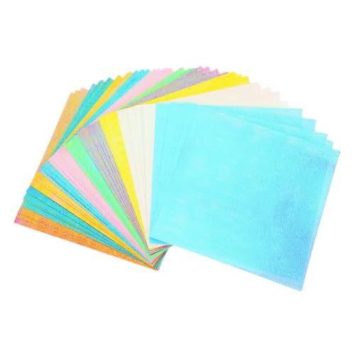 Homoyoyo 50 Blatt Glänzendes Origami Papier Quadratische Blätter Glitzer Bastelpapier Für Selbstgemachte Weihnachtsdekorationen Und Kunst Glänzender Origami Für von Homoyoyo
