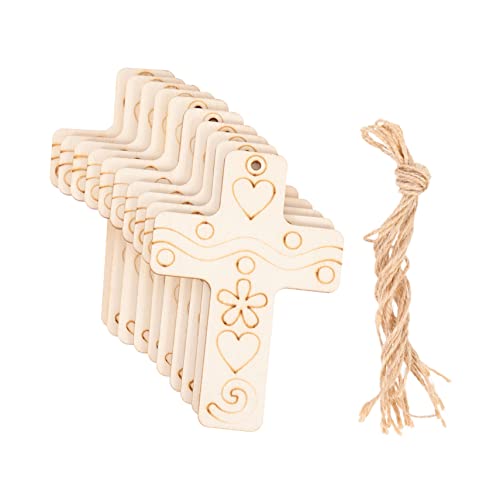 Homoyoyo 50 Sets Unvollendete Holzkreuz Anhänger Aus Naturholz Mit Seil – Perfekte Holzscheiben Für DIY Bastelprojekte - Hochzeiten - Geburtstagsfeiern Und Weihnachten Deko von Homoyoyo
