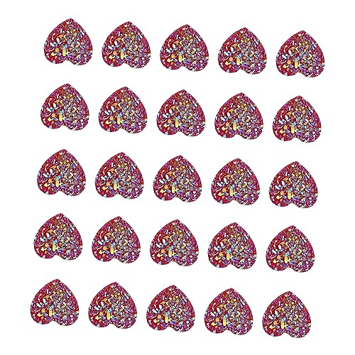 Homoyoyo 50 Stück Diy Zubehör Basteln Aufkleber Patches in Herzform Bastelbedarf Zum Selbermachen Diy-patches Diy Stirnband Zubehör Haarnadel-anhänger Herstellen Bastelzubehör Harz Rot von Homoyoyo