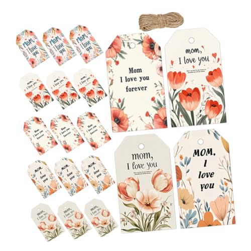 Homoyoyo 50 Stück Geschenkanhänger Muttertag aus Robustem Dickem Papier mit Elegantem Vintage Design Juteseil Kleine Danke Anhänger für Geschenkverpackungen zu Muttertag Lehrertag von Homoyoyo