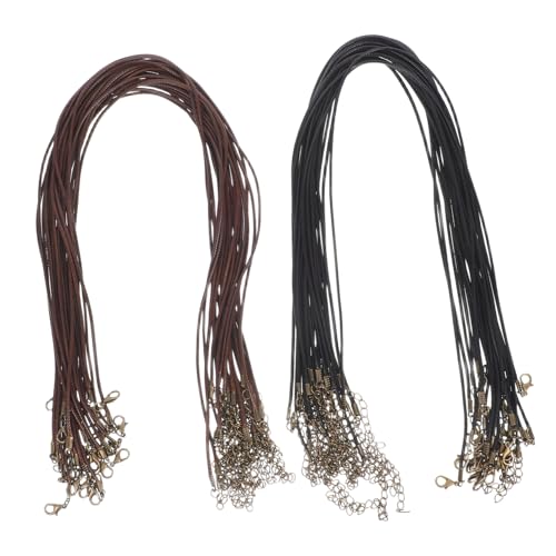 Homoyoyo 50 Stück Gewachste Baumwollkordel für Schmuckherstellung mit Karabinerverschluss Schnur für Anhänger Armbänder und Bastelprojekte Schwarz und Kaffeebraun für Kreative DIY Ideen von Homoyoyo