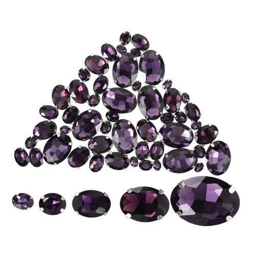 Homoyoyo 50 Stück Glaskristall Krallen strasssteine Tiefviolett Kleine Schmucksteine zum Aufnähen für DIY Kleidung Handyhüllen Bastelarbeiten Hochzeit Dekoration von Homoyoyo