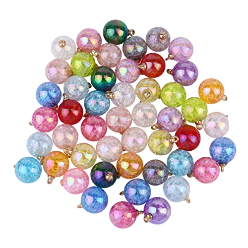 Homoyoyo 50 Stück Handgefertigte Knistern Lampwork Perlen – Runde Glaskugel Charms in Gemischten Farben Für DIY Schmuckherstellung Und Kreative Bastelprojekte von Homoyoyo