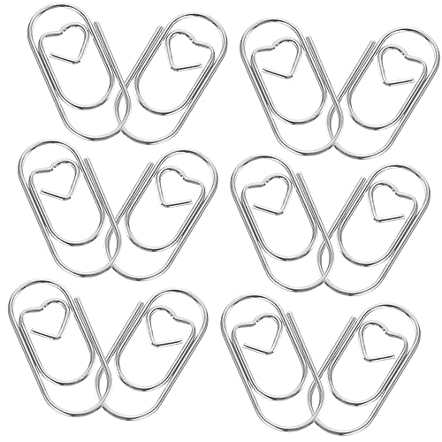 Homoyoyo 50 Stück Herzförmige Büroklammern Kreative Papierclips für Dokumente Vielseitige Büroklammern für Schule Büro und Zuhause Dekorative Clips Silber für Notizen und Fotos Homoyoyo 50 Stück Herzförmige Büroklammern Kreative Papierclips für Dokumente Vielseitige Büroklammern für Schule Büro und Zuhause Dekorative Clips Silber für Notizen und Fotos von Homoyoyo