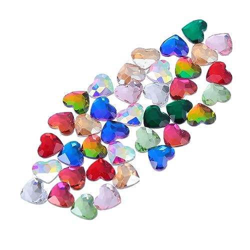 Homoyoyo 50 Stück Herzförmige Nagelsteine Mix Farben Manicure Charms DIY Nagelschmuck für Nail Art und Professionelle Maniküre von Homoyoyo