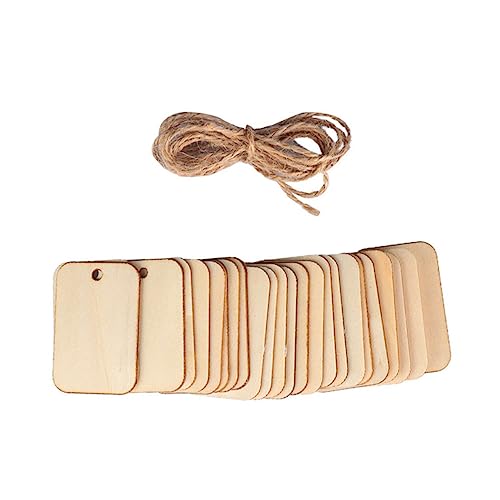 Homoyoyo 50 Stück Holzanhänger Handgemachte DIY Hängemarken Natürlichem Holz mit Schnur für Bastelprojekte und Wohnkultur für Hochzeiten und Geschenkanhänger von Homoyoyo
