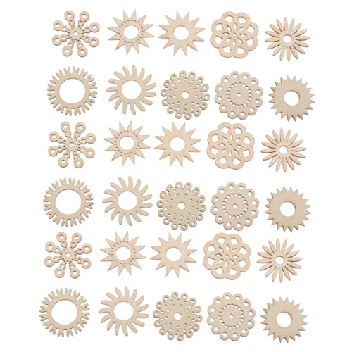 Homoyoyo 50 Stück Holzblumen Ausschnitte für Diy Dekorationen Bunte Holzblumen für Kreative Projekte Scrapbooking und Kinderhandwerk für Heimdekoration und Bastelbedarf von Homoyoyo