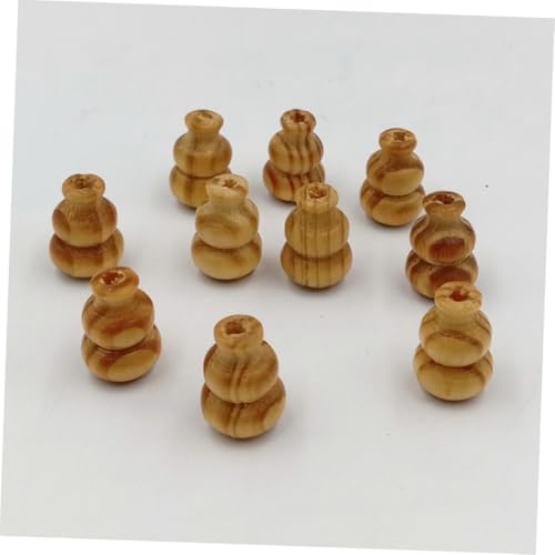 Homoyoyo 50 Stück Holzperlen Hohl Geschnitzte Kürbisform Natürliche Holzkugeln für DIY Schmuck Makramee Basteln Vielseitig Einsetzbar von Homoyoyo