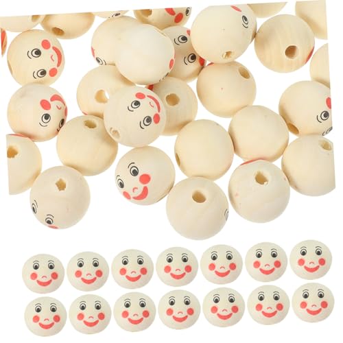 Homoyoyo 50 Stück Holzperlen mit Gesicht Rund Glatte Oberfläche DIY Bastelperlen für Armbänder Halsketten und Holzperlen Girlanden zum Auffädeln Originelles Handwerk Homoyoyo 50 Stück Holzperlen mit Gesicht Rund Glatte Oberfläche DIY Bastelperlen für Armbänder Halsketten und Holzperlen Girlanden zum Auffädeln Originelles Handwerk von Homoyoyo