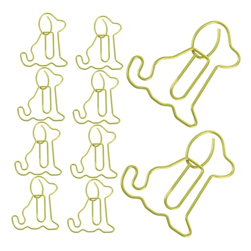 Homoyoyo 50 Stück Hunde-Büroklammer lustige lesezeichen tierische Büroklammern Süße Büroklammern aus Metall Büroklammern aus Metall zum Basteln Mini -Papierclips süße Planerclips Yellow von Homoyoyo