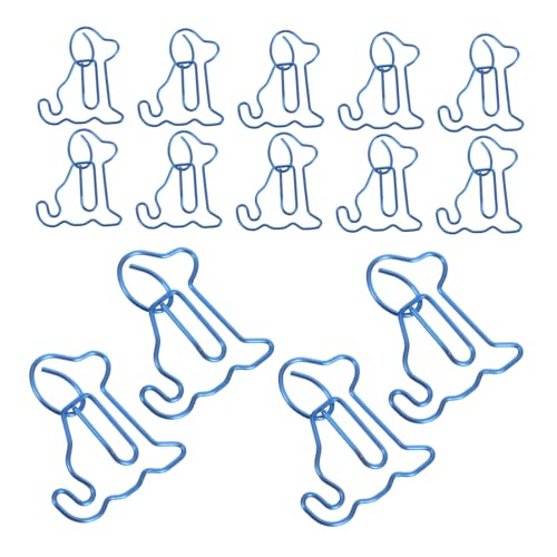 Homoyoyo 50 Stück Hunde-büroklammer Tierische Büroklammern Neuartige Büroklammern Tier-lesezeichen-clips Schulbüroklammern Papierklammern Dekorativ Kreative Büroclips Metall Blue von Homoyoyo