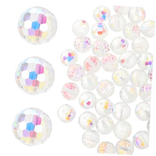 Homoyoyo 50 Stück Kristallperlen Armband Making Charms Zubehör basteln Handwerkskügelchen Schmuckzubehör Kleine Perlen für Handwerk Perlen für Schmuckhersteller Glas Transparent von Homoyoyo