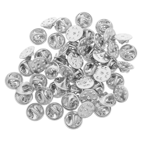 Homoyoyo 50 Stück Metall Schmetterlingsverschluss Anstecknadeln für Abzeichen Broschen und Schmuck Silber Ersatz für Pin Rückseiten Geeignet für Krawatten Anstecknadeln und Ehrenzeichen von Homoyoyo