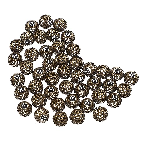 Homoyoyo 50 Stück Metall Zwischenperlen im Hollow Design für Armband und Schmuckherstellung Glänzende Dekorative Perlen für Kreative DIY Projekte und Heimdekoration von Homoyoyo