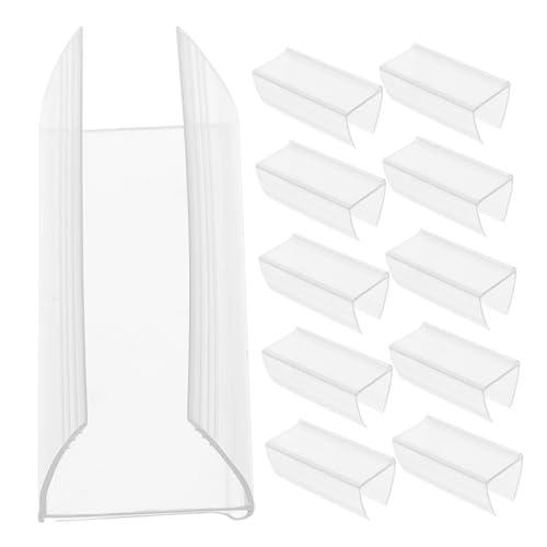 Homoyoyo 50 Stück Preisschildaufkleber Gestell für Anzeige Etikettenhalter Displayhalter Drahtregaletikett Regaletiketten zum Anklipsen Karteikarteninhaber Rack-Etiketten PVC Transparent von Homoyoyo