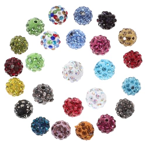 Homoyoyo 50 Stück Runde Ab Softton Perlen mit Großem Funkelnde Spacer Strassperlen für Schmuckherstellung DIY Armband Halskette Basteln Bunte Schmuckperlen für Handwerk Homoyoyo 50 Stück Runde Ab Softton Perlen mit Großem Funkelnde Spacer Strassperlen für Schmuckherstellung DIY Armband Halskette Basteln Bunte Schmuckperlen für Handwerk von Homoyoyo