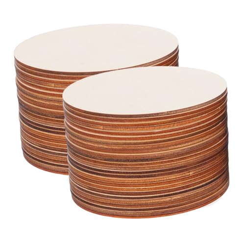 Homoyoyo 50 Stück Runde Holzscheiben Naturbelassen Glatt Vorgefertigt zum Bemalen Gravieren Basteln DIY Holzscheiben aus Massivem Holz für Kreative Heimdekoration von Homoyoyo