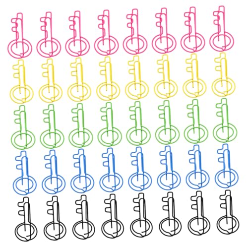 Homoyoyo 50 Stück Schlüssel Förmige Büroklammern aus Metall Robuste und Stilvolle Schlüssel Design Papierclips für Dokumentenorganisation und Lesezeichen für Bürobedarf und Kreative von Homoyoyo