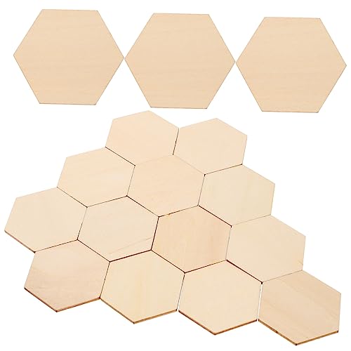 Homoyoyo 50 Stück Sechseckige Holzformen Unlackierte Holzstücke für Diy Bastelprojekte Dekorationen für Hochzeit Geburtstag und Weihnachten Hochwertigem Material für Kreative Handarbeiten von Homoyoyo