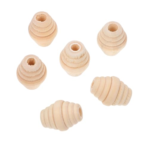 Homoyoyo 50 Stück Teiliges Holzperlen Natürlichem Holz Große Runde Perlen zum Auffädeln für DIY Schmuckherstellung Bastelfreundlich Langlebig und Hautfreundlich für Kreative Schmuck von Homoyoyo