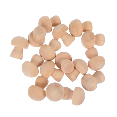 Homoyoyo 50 Stück Teiliges Holzpilz Unbemalt zum Bemalen DIY Bastelspielzeug für Kreative Handmalerei Holzzeichen für Kindergarten und Zuhause von Homoyoyo