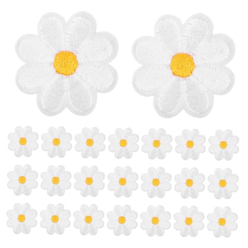 Homoyoyo 50 Stück Teiliges Kleine Blumen Aufnäher Bestickte Applikationen zum Aufnähen Dekorative Blumenpatches für Kleidung Taschen Jacken Einfache Reparatur und DIY Verzierung von Homoyoyo