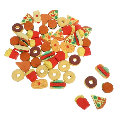 Homoyoyo 50 Stück Teiliges Mini Radiergummi Tpr Material Cartoon Lebensmittel Radiergummis Hamburger Hot Dog Pommes Partygeschenke Klassenzimmer Belohnungen Spaß Schreibwaren von Homoyoyo