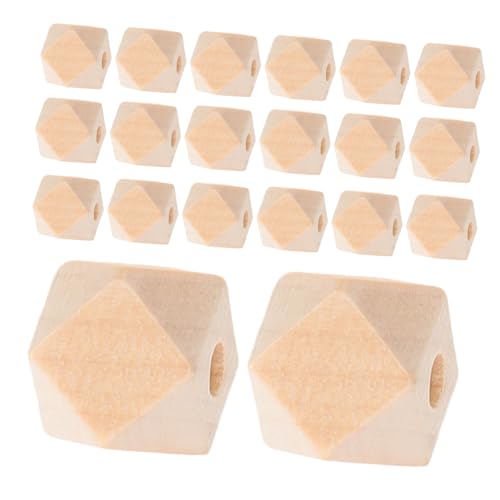 Homoyoyo 50 Stück Teiliges Natürliche Unbearbeitete Holzperlen Geometrische Polygonale Langlebige Bastelperlen für Handgefertigten Schmuck DIY Armbänder und Accessoires von Homoyoyo