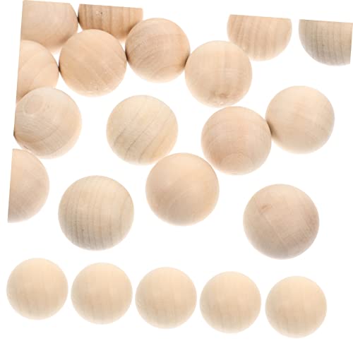 Homoyoyo 50 Stück Unbehandelte Holzperlen Naturholz Kugeln für DIY Projekte Unvollendete Bastelkugeln ohne Bohrung für Dekoration und Kreative Handarbeit von Homoyoyo