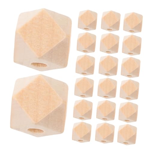 Homoyoyo 50 Stück Unlackierte Geometrische Holzperlen Facettierte Achteckige Naturfarbene Abstandshalterperlen für DIY Schmuckherstellung Handgemachte Armbänder und Halsketten Zubehör von Homoyoyo
