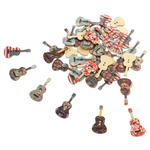 Homoyoyo 50 Stück Vintage Holzknöpfe Für DIY Nähprojekte – Pummelige Gitarrenknöpfe Aus Holz in Natürlicher Holzfarbe - Ideal Für Kleidung - Scrapbooking Und Kunsthandwerk Homoyoyo 50 Stück Vintage Holzknöpfe Für DIY Nähprojekte – Pummelige Gitarrenknöpfe Aus Holz in Natürlicher Holzfarbe - Ideal Für Kleidung - Scrapbooking Und Kunsthandwerk von Homoyoyo