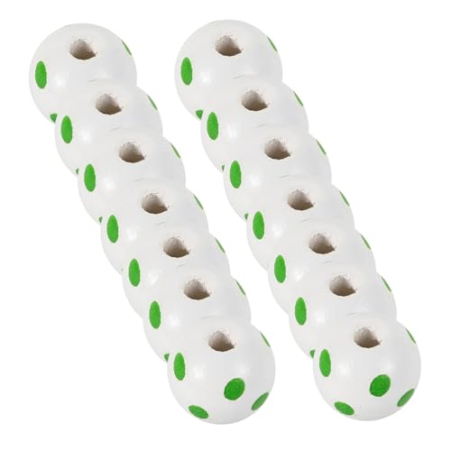 Homoyoyo 50 Stück Vintage Lose Perlen Patrick'S Day Perlen Holz Holz Runde Kugel Spacer Perlen Basteln Holzperlen von Homoyoyo