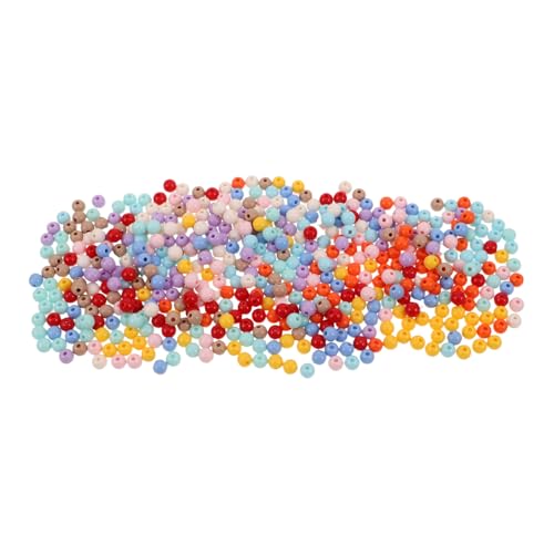 Homoyoyo 500 Stück Bunte Acrylperlen Rund Beads mit Großem Leichte Robuste Schmuck Zubehör Perlen für DIY Armbänder Halsketten Telefonketten Bastelprojekte von Homoyoyo