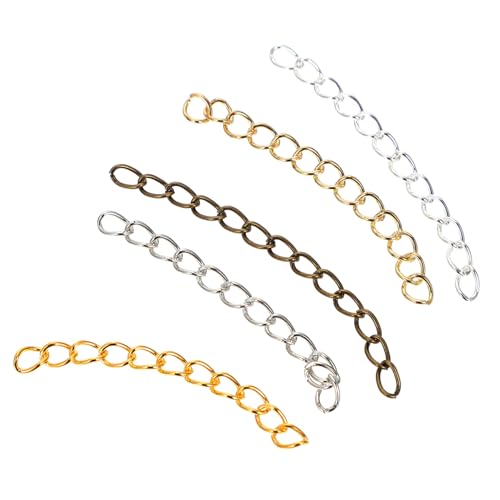 Homoyoyo 500 Stück Edelstahl Verlängerungsketten Langlebige Schmuckverlängerung für Halsketten Armbänder DIY Zubehör in Silber Gold Bronze von Homoyoyo