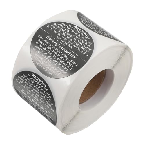 Homoyoyo 500 Stück Kerzensicherheitsaufkleber Wachsschmelzetiketten Warnschild Für Kerzen Kerzenaufkleber Warnen Wärmewarnetiketten Für Kerzen Candle Warning Round Labels Schwarz Papier von Homoyoyo