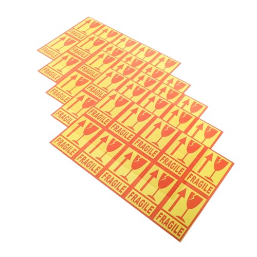 Homoyoyo 500 Stück Selbstklebende Fragile Aufkleber Gelb Warnetiketten Für Versand Verpackung Kartons Vorsicht Zerbrechlich Hinweis Stickers von Homoyoyo