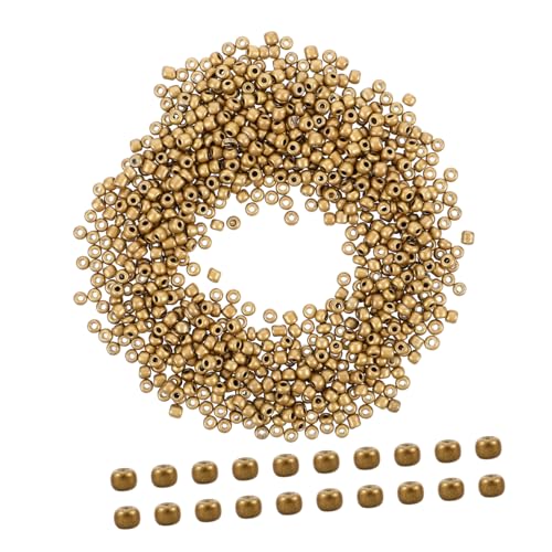 Homoyoyo 5000 Stück Goldene Glasperlen Kleine Abstandsperlen für DIY Schmuckherstellung Armbänder Halsketten Bastelperlen Handarbeit Cross Stitch Craft Zubehör von Homoyoyo