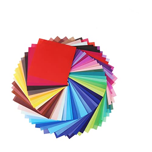 Homoyoyo 50Blätter Einseitiges Origami Papier Leuchtenden Farben Quadratisch Für Bastelprojekte Und Origami Für Bastelpapier Für Handwerk von Homoyoyo