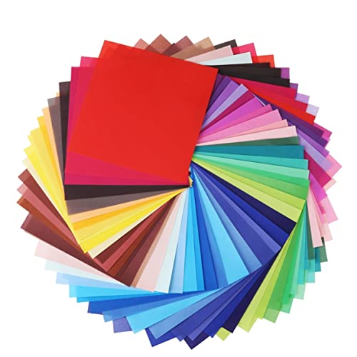 Homoyoyo 50Blätter Einseitiges Origami Papier Leuchtenden Farben Quadratische Bastelbögen Für Faltprojekte Papier Zum Falten Von Papieren Und Kunsthandwerk von Homoyoyo