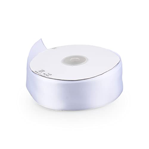 Homoyoyo 50M Grosgrain Geschenkband Weiß Hochwertiges Polyesterbändchen für Geschenkverpackungen Bastelarbeiten und Schleifen für Hochzeiten und Feiern von Homoyoyo
