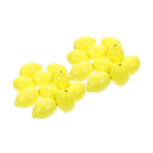 Homoyoyo 50Stücke DIY Holzperlen Zitronenperlen für Bastelprojekte Multifunktionale Perlen für Ketten Anhänger und Zubehör für DIY Ideen von Homoyoyo