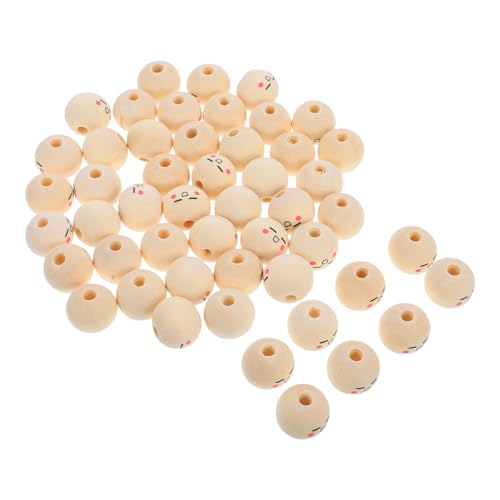 Homoyoyo 50Stücke Gesicht Holzperlen Für Bastelarbeiten DIY Perlen Für Puppen Runde Holzperlen Für Schmuckherstellung Und Partydekorationen Homoyoyo 50Stücke Gesicht Holzperlen Für Bastelarbeiten DIY Perlen Für Puppen Runde Holzperlen Für Schmuckherstellung Und Partydekorationen von Homoyoyo