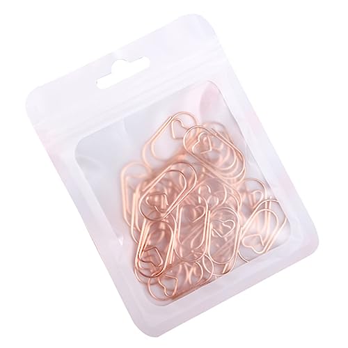 Homoyoyo 50Stücke Herzförmige Büroklammern mit Roségold Dauerhafte Papierklemmen für Kreative Deko für Büro und Schule Robust von Homoyoyo