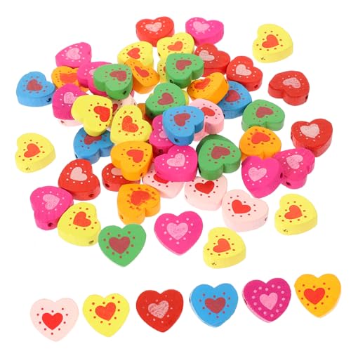 Homoyoyo 50Stücke Herzform Holzperlen DIY Schmuck Zubehör Für Valentinstag Herz Abstandshalter Für Armbänder Und Halsketten Bastelbedarf Holzperlen Homoyoyo 50Stücke Herzform Holzperlen DIY Schmuck Zubehör Für Valentinstag Herz Abstandshalter Für Armbänder Und Halsketten Bastelbedarf Holzperlen von Homoyoyo